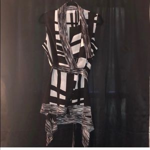 Calvin Klein black & white blouse